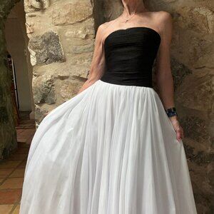 Heavenly Tulle Skirt Black & White Evening Gown